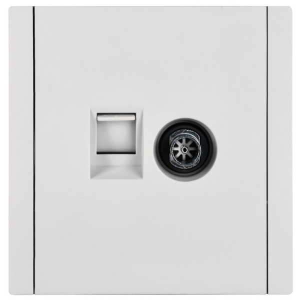 Розетка 2-м TV+RJ45 кат.6 FORTE&PIANO FP237 бел. IEK FP-AK20-2-K01