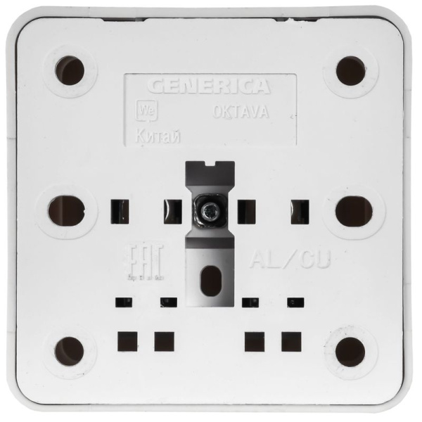 Розетка 1-м ОП Октава 10А IP20 без заземл. бел. GENERICA ERO10-K01-10-DC