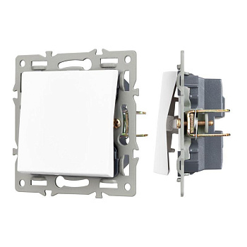 Механизм выключателя одноклавишный непроходной SWT-MK01-PL-WH (250В 16А) Arlight 043710