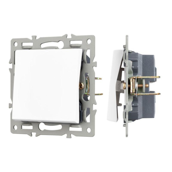 Механизм выключателя одноклавишный непроходной SWT-MK01-PL-WH (250В 16А) Arlight 043710