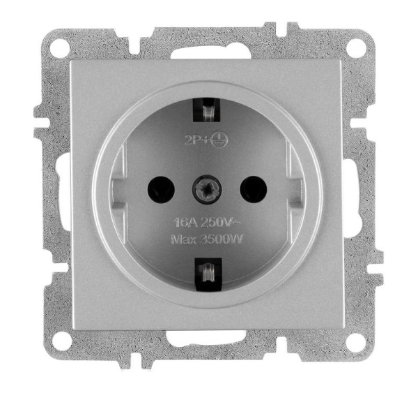 Розетка 1-м СП LAVIN/KAREN 16А IP20 с заземл. механизм сер. ARVIA 50 03 2000 217