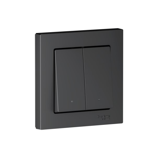 Выключатель 2-кл. СП ATLASDESIGN SMART 10А IP21 Zigbee сх.1 L(N) с опциональной нейтралью механизм карбон Умный дом Sber & SE ATN001017Z