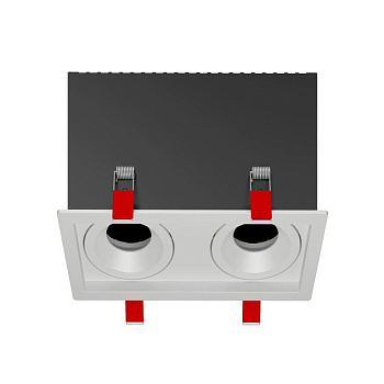 Рамка для модульного светильника FLEX 50 12 110х220х130 двойн. встраив. поворотная RAL9010 VARTON V1-R0-00435-10013-2000000
