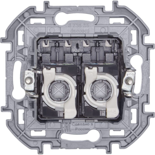 Розетка компьютерная 2-м Inspiria RJ45 кат.5E UTP бел. IEK 673835