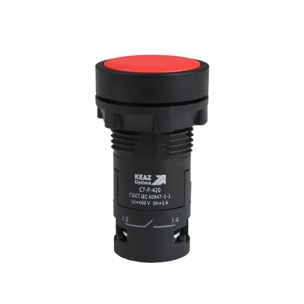 Кнопка OptiSignal Compact D22 С7-P-420 красн. 2НО XB7NA43 КЭАЗ 362051