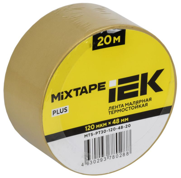 Лента малярная термостойкая MIXTAPE PLUS 120мкм 48х20м IEK MT5-PT30-120-48-20