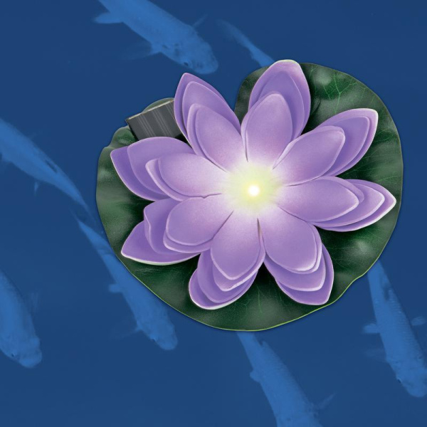 Светильник садовый USL-S-828/PT060 PURPLE WATERLILY IP44 на солнечной батарее "Фиолетовая кувшинка" плавающ. 1 светодиод тепл. бел. свет. Uniel UL-00011601