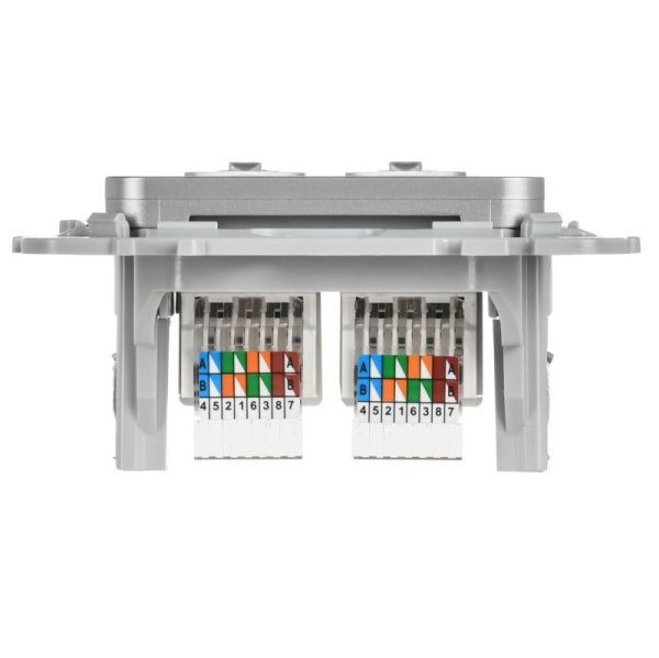 Розетка компьютерная 2-м СП FLITE РК5е-2-0-ФлА RJ45 кат.5E UTP механизм алюм. IEK FI-K22-1-K47