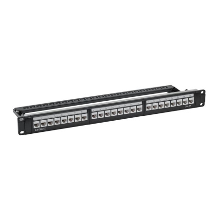 Патч-панель 19дюйм 1UCAT6А 24 модуля RJ45 неэкранированная DKC RN6APPU24
