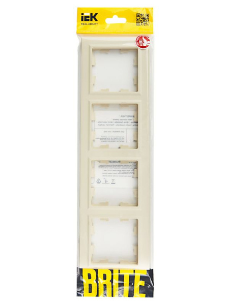 Рамка 4-м BRITE РУ-4-БрКр беж. IEK BR-M42-K10