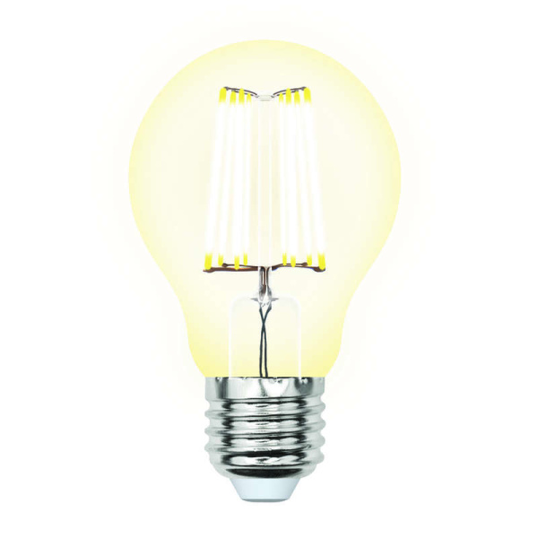 Лампа светодиодная LED-A60-10W/WW/E27/CL грушевидная PLS02WH форма "A" прозр. Sky свет теплый бел. 3000К упак. картон Uniel UL-00002625