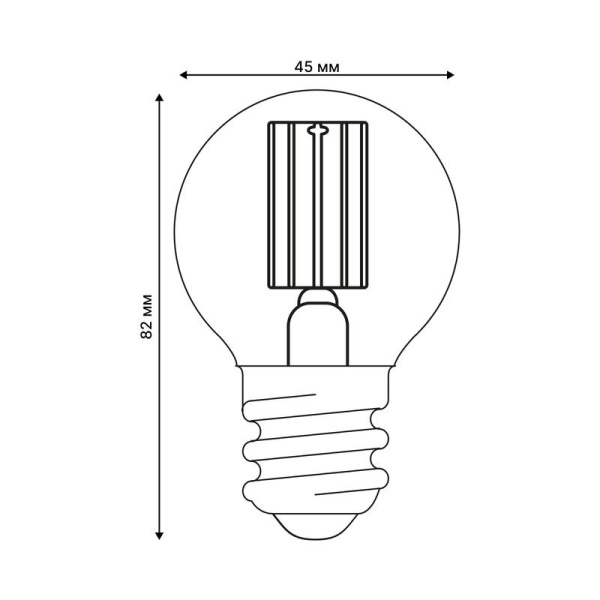 Лампа светодиодная GLY01TR LED-G45-4W/3000К/E27/CL 4Вт шар 3000К E27 прозр. (картон) Uniel UL-00011940