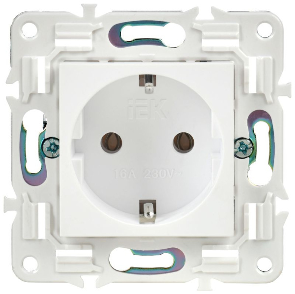 Розетка SKANDY 16А с заземл. без защ. шторок SK-R05W арктич. бел. IEK SK-R11-16-K01