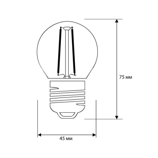 Лампа светодиодная филаментная LED12-G45-FL/845/E27 12Вт шар прозрачная 4500К бел. E27 220В Camelion 13715