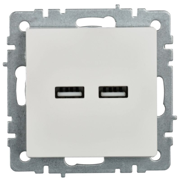 Розетка BRITE USB A+A 3.1А РЮ10-1-БрБ механизм бел. IEK BR-U21-D31-K01