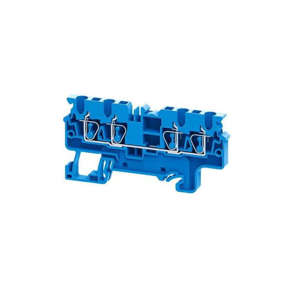 Клемма с четырьмя контактами пружинная OptiClip СX-2.5-QUATTRO-(0.2-4)-I-BU син. КЭАЗ 289754
