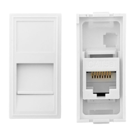 Розетка компьютерная 1мод. RJ45 кат.5E EKF E1MK015E-135-10