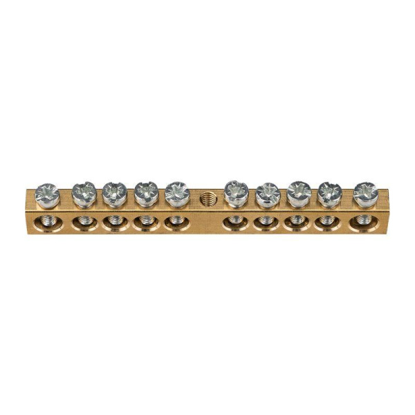 Шина PEN "земля-ноль" 6х9мм 10/1 (10 групп/крепеж по центру) Rexant 11-2359