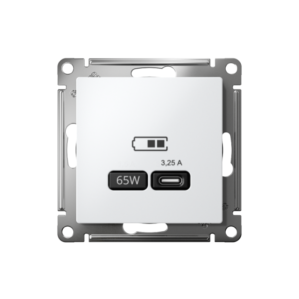 Розетка USB AtlasDesign тип C 65Вт высокоскор. ЗУ QC PD механизм лотос SE ATN001327