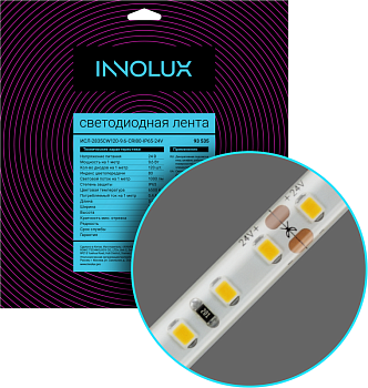 Лента светодиодная 93 535 СДЛ-2835CW120-9.6-CRI80-IP65-24V (уп.5м) INNOLUX 93535