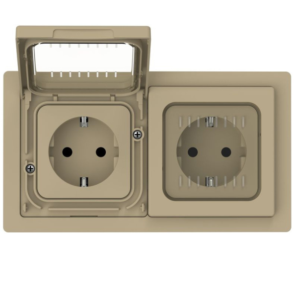 Рамка 2-м СП FLITE Рпро-2-55-ФлХ IP55 хаки IEK FI-M20-32-55-K59