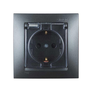 Выключатель 2-кл. СП Simon 15 16AX IP20 250В с подсветкой механизм графит Simon 1591392-038