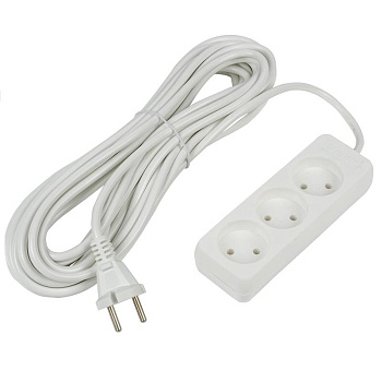 Удлинитель 3х7м без заземл. 10А Ultra S-CU3-7 WHITE бел. Uniel UL-00009986