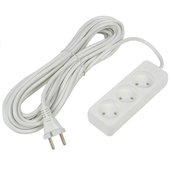 Удлинитель 3х7м без заземл. 10А Ultra S-CU3-7 WHITE бел. Uniel UL-00009986