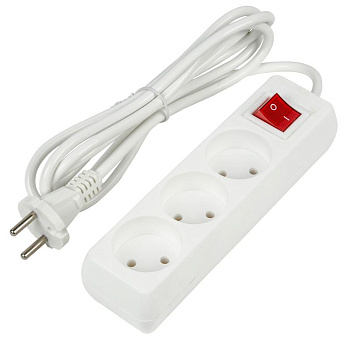 Удлинитель 3х2м без заземл. 10А Ultra S-CU3-2B WHITE бел. Uniel UL-00009994