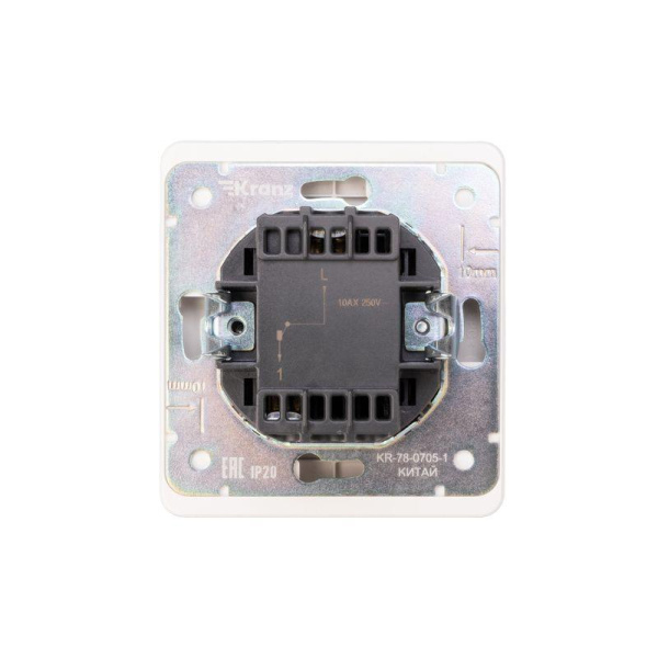 Выключатель 1-кл. СП ROUND MIELE 10А перламутр Kranz KR-78-0705-1