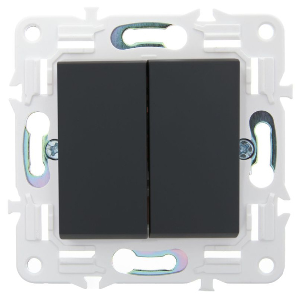Выключатель проходной 2-кл. SKANDY 10А SK-V05G графит IEK SK-V22-0-10-K53
