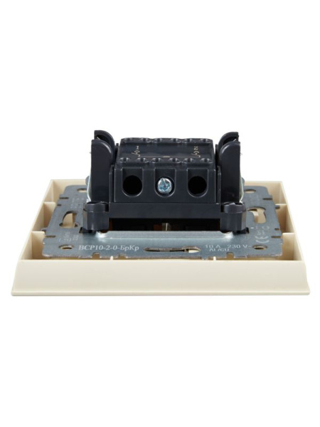 Выключатель 2-кл. СП BRITE ВСР10-2-0-БрКр 10А в сборе беж. IEK BR-V20-0-10-K10-F