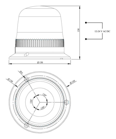 Колонна сигнальная маячкового типа зел. EMAS IT120G024