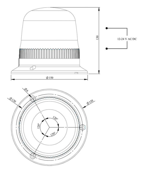 Колонна сигнальная маячкового типа зел. EMAS IT120G024