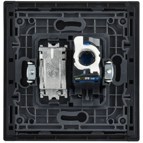 Розетка 2-м TV+RJ45 кат.6 FORTE&PIANO FP137M черн. IEK FP-AK20-2-M-K02