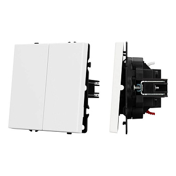Выключатель проходной 2-кл. ARL NOBE SWT-MKP2-SFPL-WH 10А 250В софт-тач бел. кварц Arlight 054242(1)