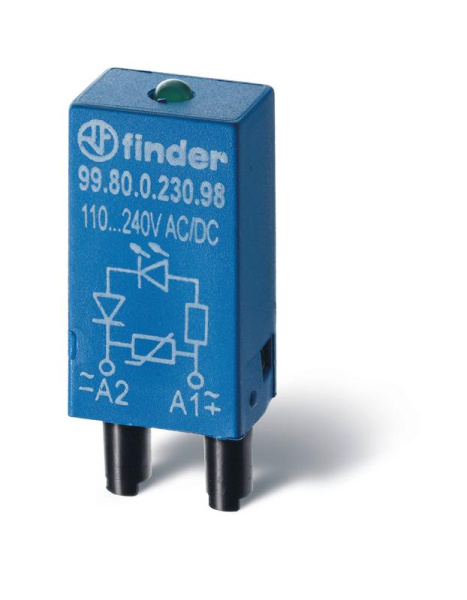 Модуль индикации и защиты LED + диод ( + A1) 6...24В DC красн. FINDER 9980902490