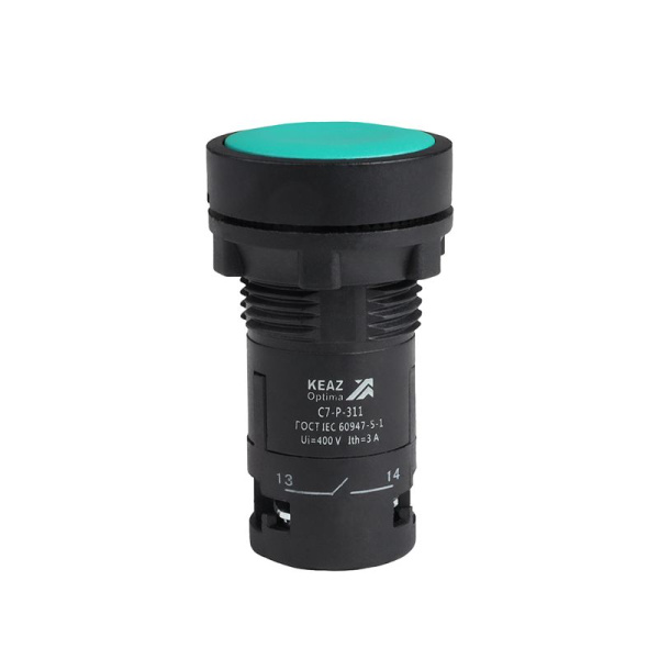 Кнопка OptiSignal Compact D22 С7-P-311 зел. 1НО+1НЗ XB7NA35 КЭАЗ 362044