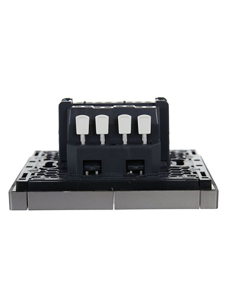 Выключатель проходной 2-кл. СП FORTE&PIANO 10А FP508 с индикацией сталь IEK FP-V22-1-10-1-K46