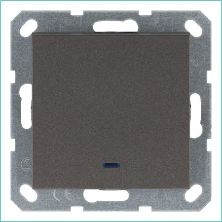 Выключатель 1-кл. 10А IP20 с подсветкой механизм мокко Jasmart G3011NZ