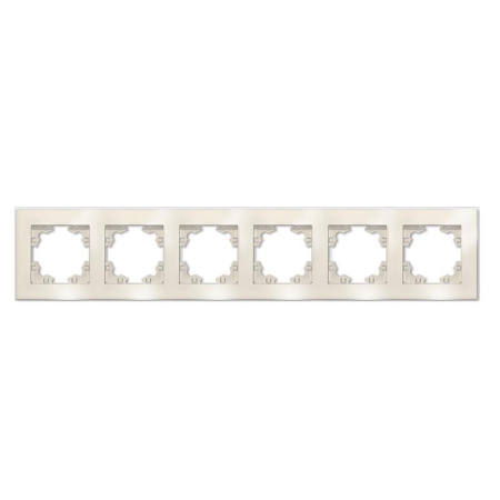 Рамка 6-м Афина стеклянная сл. кость (ivory) UNIVersal 2277