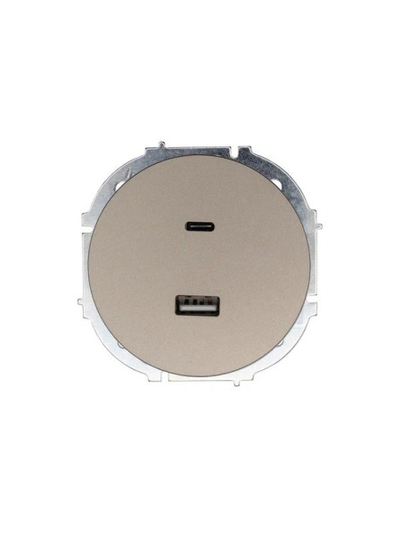 Розетка 1-м СП OSEN TC+ USB разъем механизм титан LEZARD 743-3788-192TC