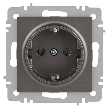 Розетка 1-м СП Accent 6-202-09 16А IP20 250В 2P+E Schuko титан Intro Б0063701