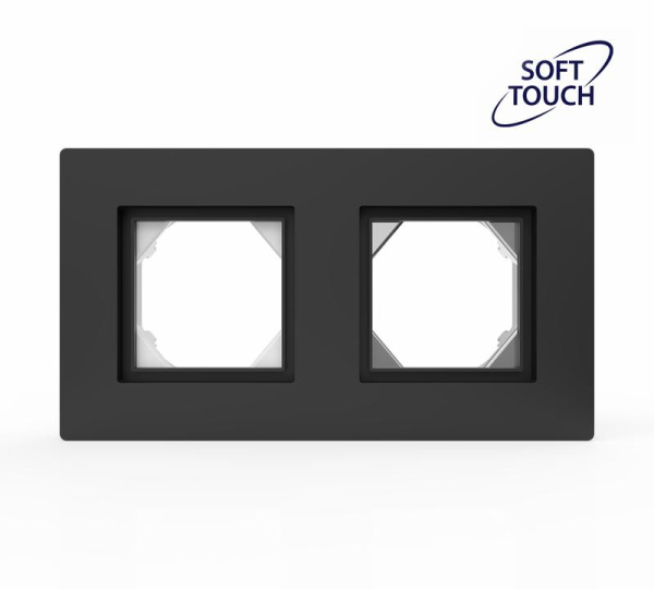 Рамка 2-м Pixel IP44 карбон TOKOV ELECTRIC TKE-PX-RM2-C14-IP44