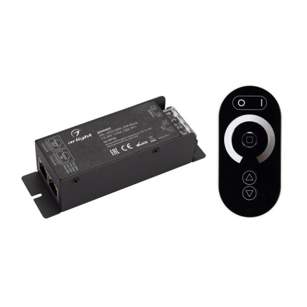 Диммер ARL-3022-OVAL-DIM 12-24В 1х25А ПДУ RF IP20 метал. черн. Arlight 027150