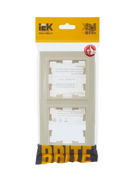 Рамка 2-м BRITE РУ-2-БрКр беж. IEK BR-M22-K10