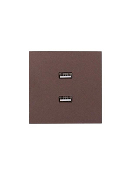 Розетка 2-м СП ZIMA IP20 USB механизм шоколад LEZARD 704-7388-192
