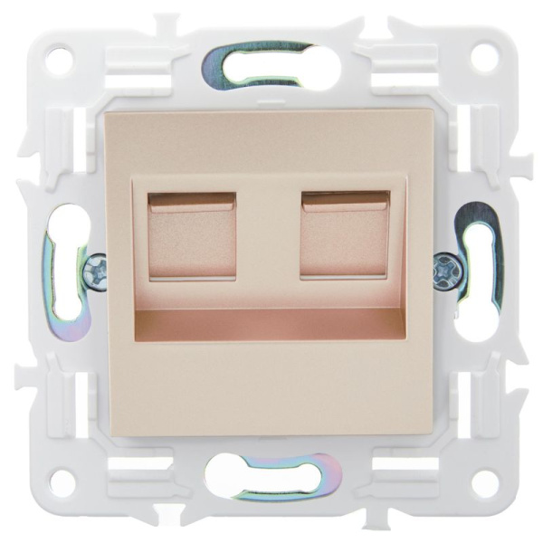 Розетка компьютерная двойн. RJ45 кат.5E SKANDY SK-K03Sa песочн. IEK SK-K20-1-K98