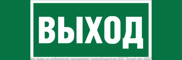 Знак безопасности NPU-3311.E22 "Выход" Белый свет a32681