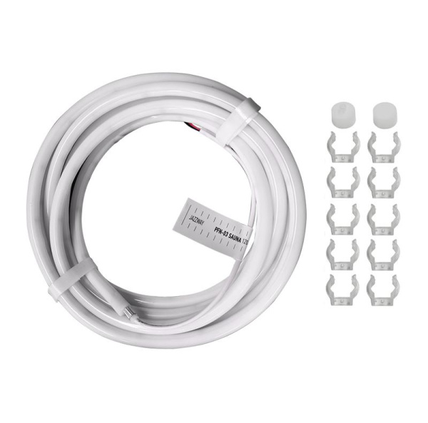 Лента светодиодная Гибкий Неон PFN-03 "SAUNA 24В" 2835/120 4000К d13мм IP68 термостойкая для бани/сауны/бассейна в комплекте: 2 заглушки; 10 крепежей (уп.5м) JazzWay 5058750